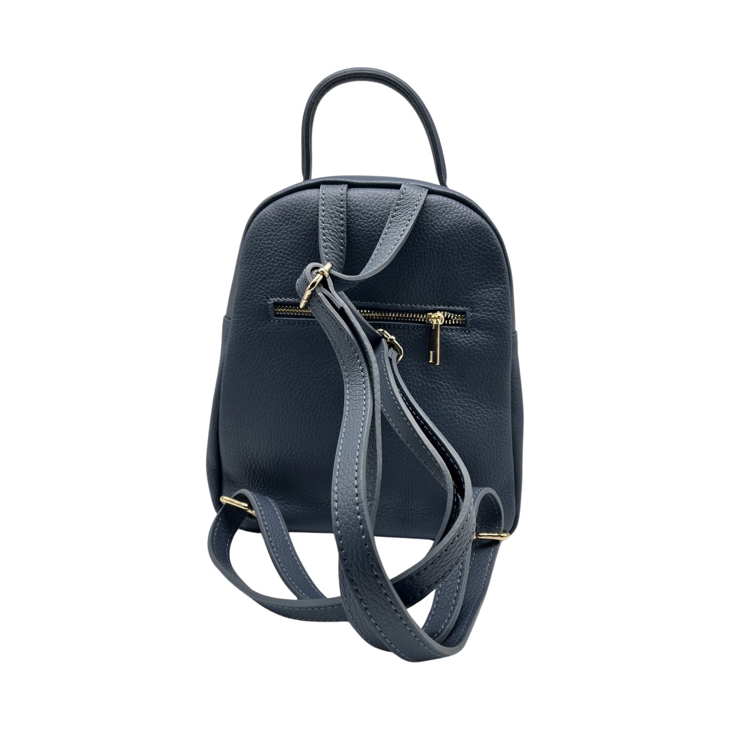 VALERIE BLAUER RUCKSACK AUS genarbtem Leder