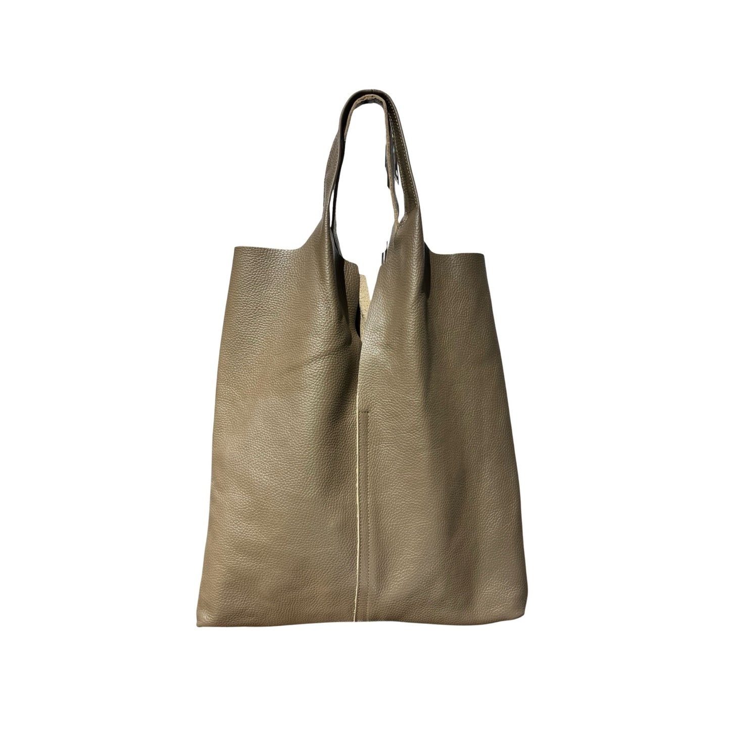 SAC CABAS CUIR GRAINE SAND