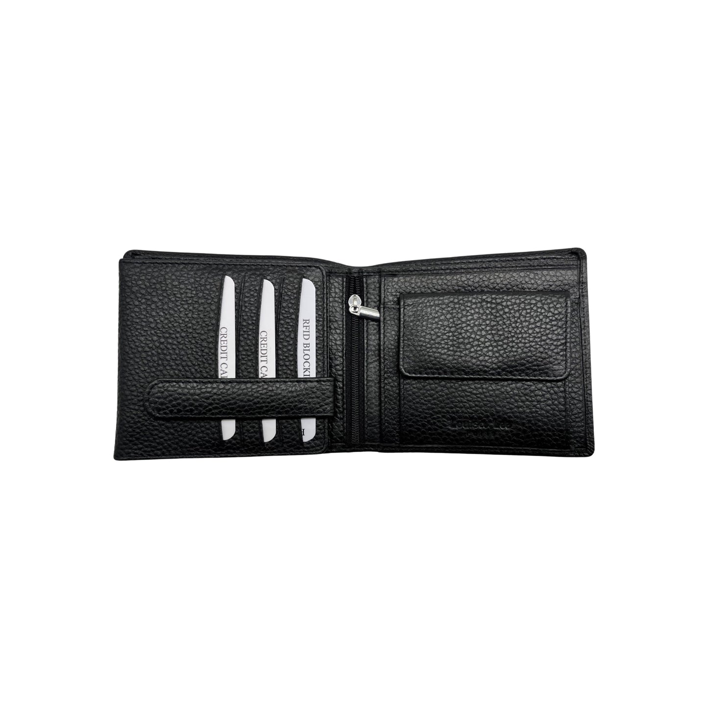 PORTE FEUILLE ITALIENNE CUIR GRAINE MATHIS NOIR