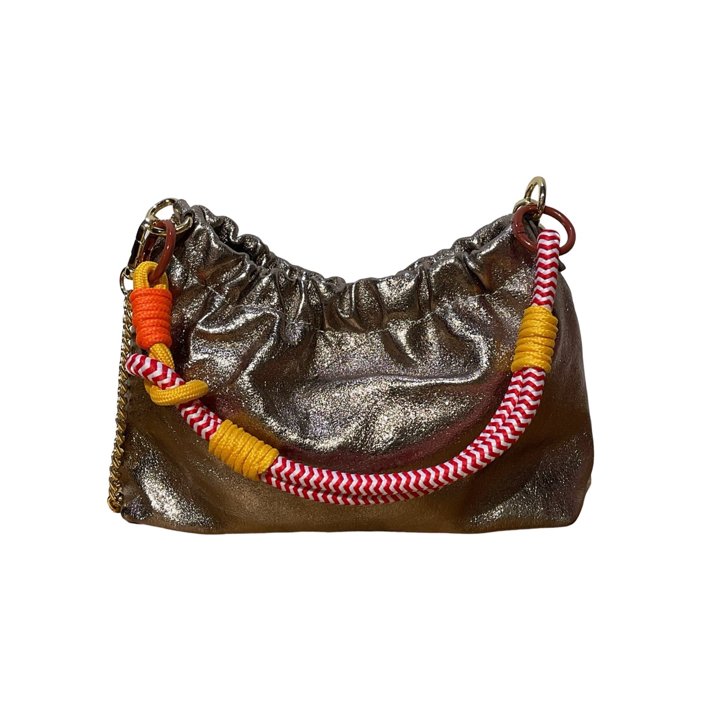 SAC DOUBLE BANDOULIERE CUIR IRISE PLISSA