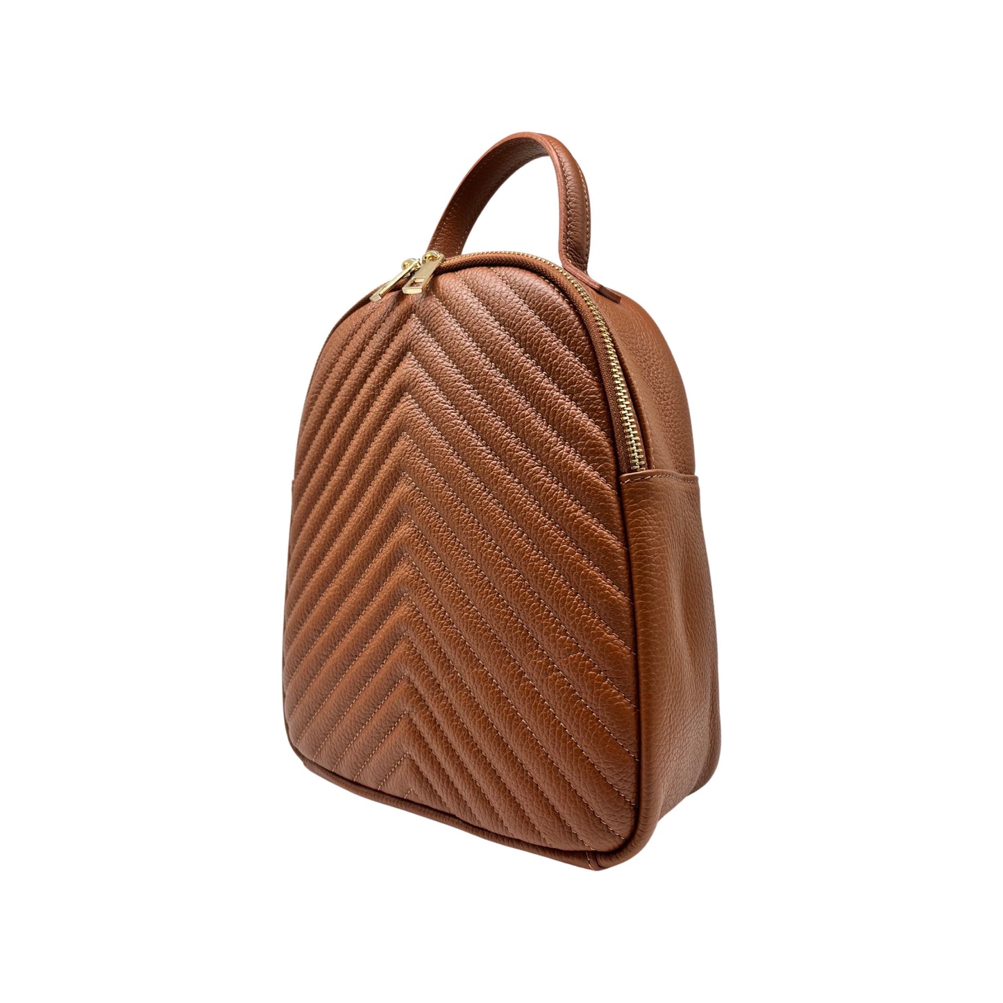 VALERIE CAMEL-RUCKSACK AUS genarbtem Leder