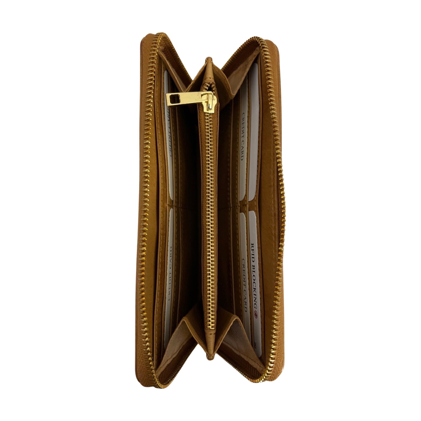 GRAND PORTE FEUILLE CUIR CIRE LUCIANA COGNAC