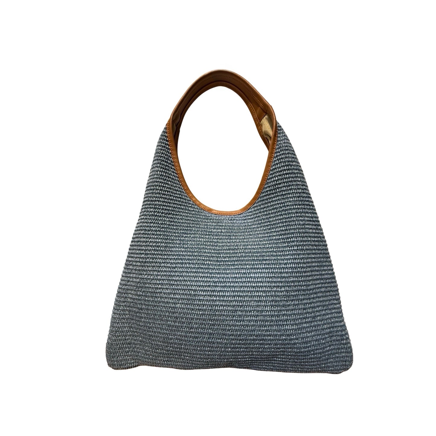 SAC EPAULE RAPHIA GARNI CUIR