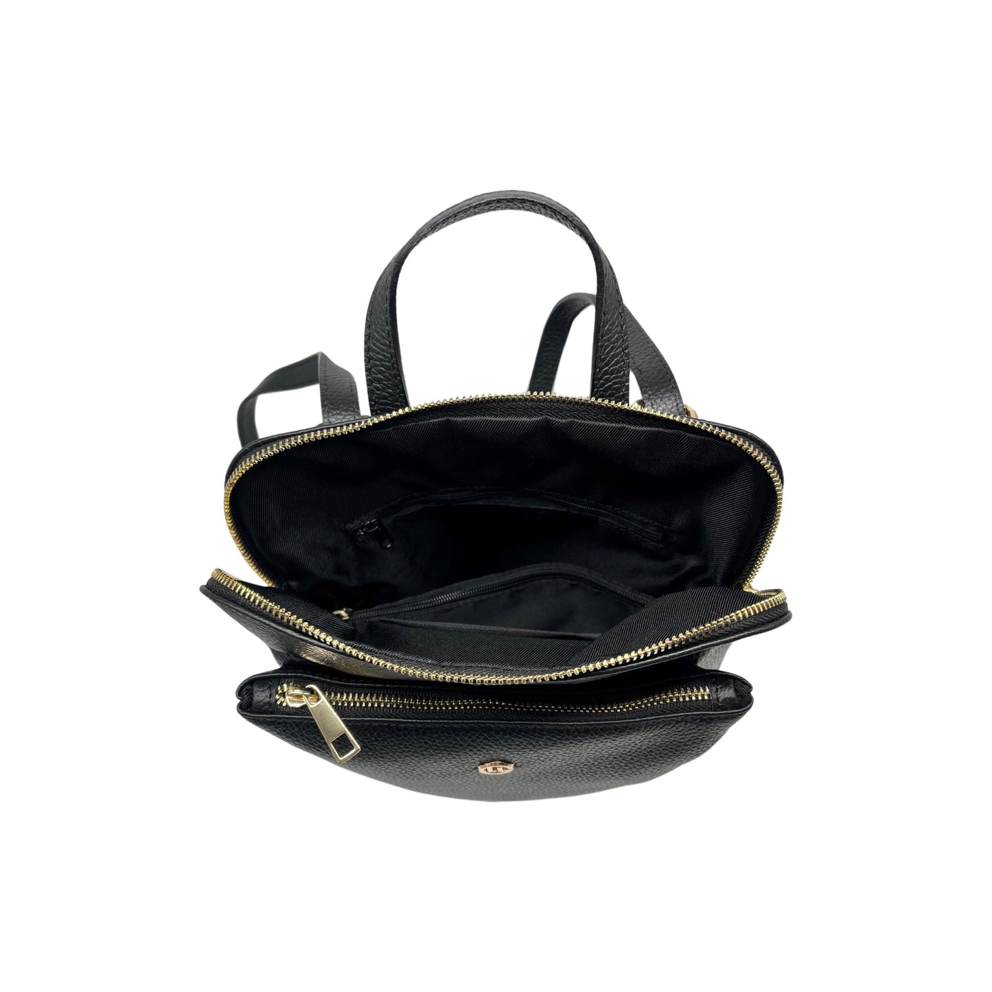 RUCKSACK CRISTINA AUS genarbtem Leder SCHWARZ