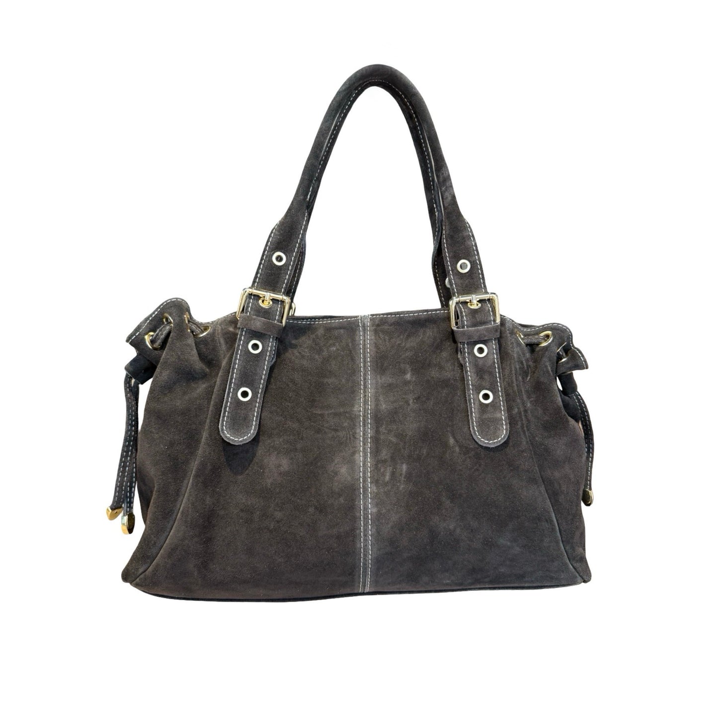 SAC CUIR SUEDE LACET LARGE