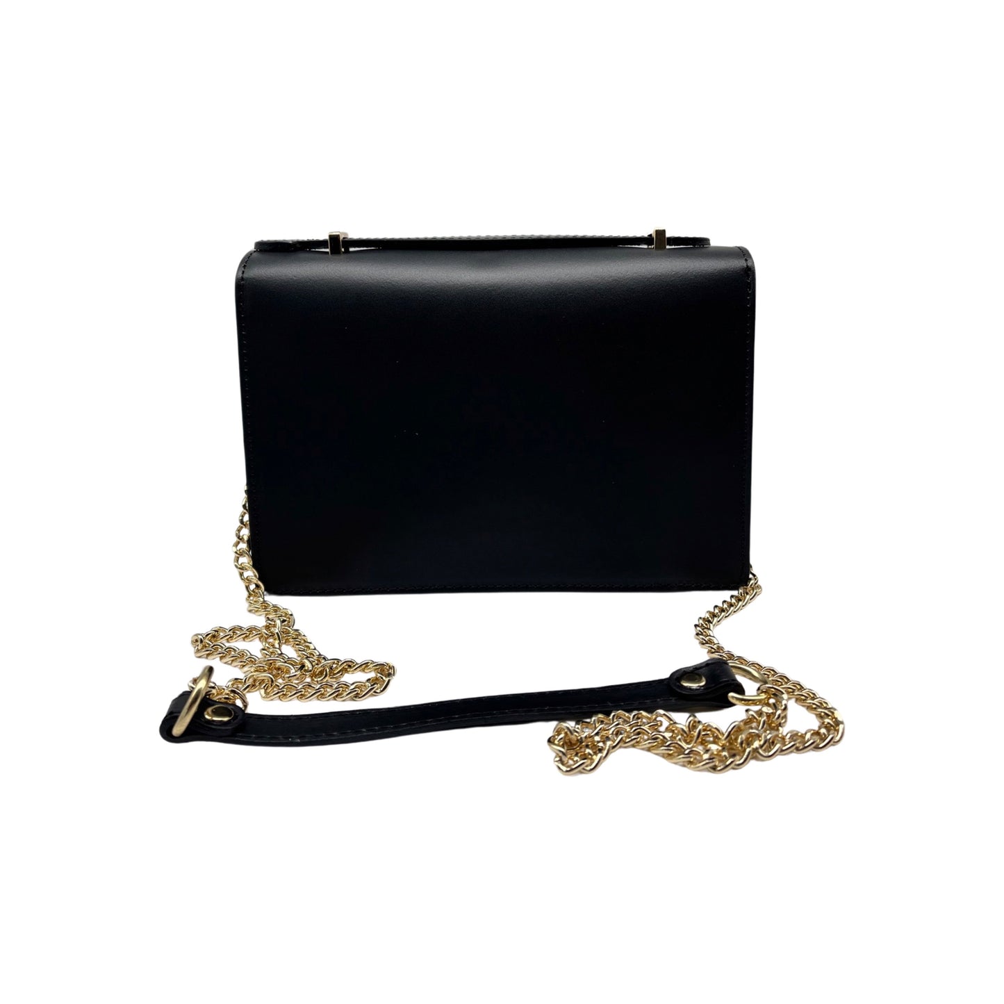 SAC BANDOULIERE CUIR LISSE CARLA NOIR