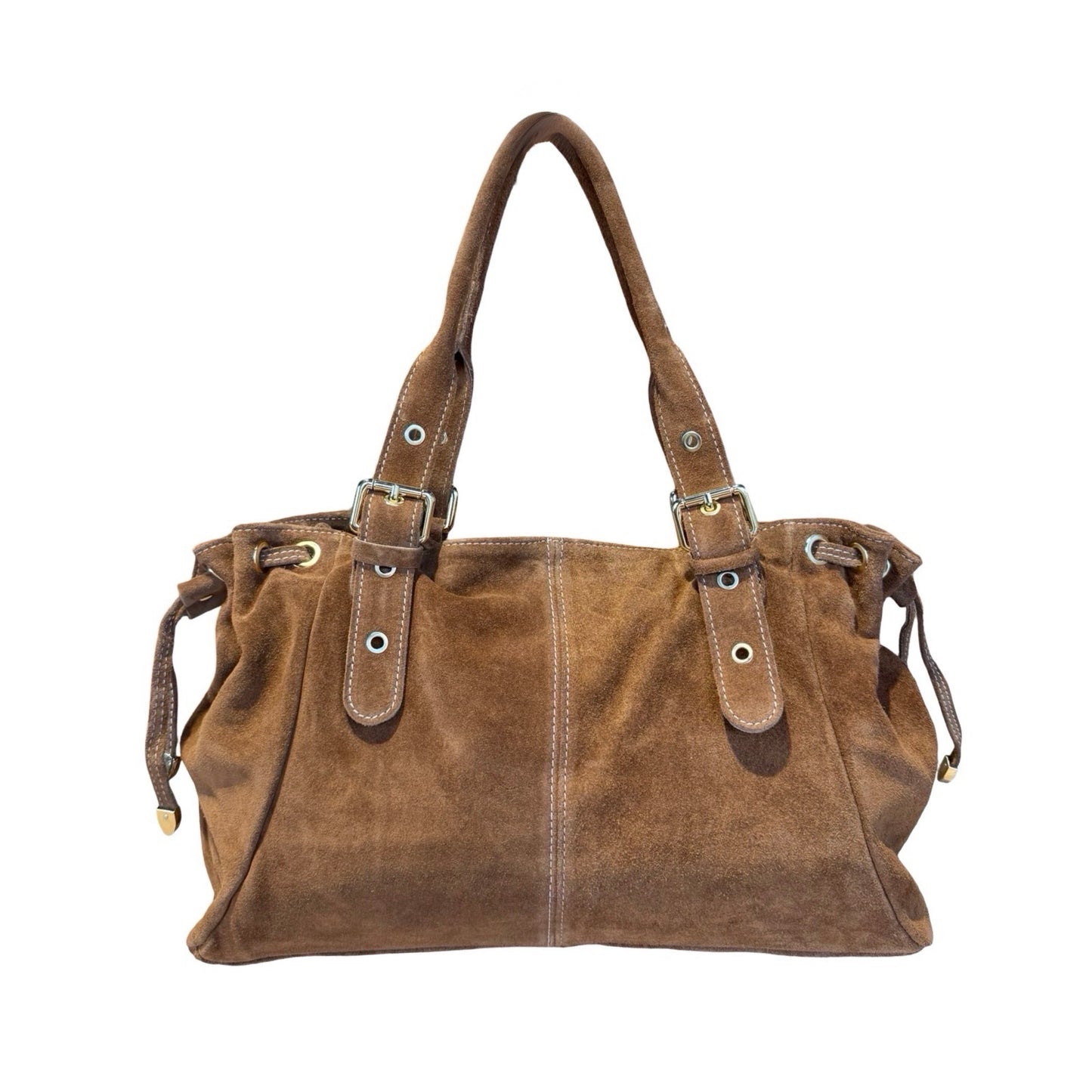 SAC CUIR SUEDE LACET LARGE