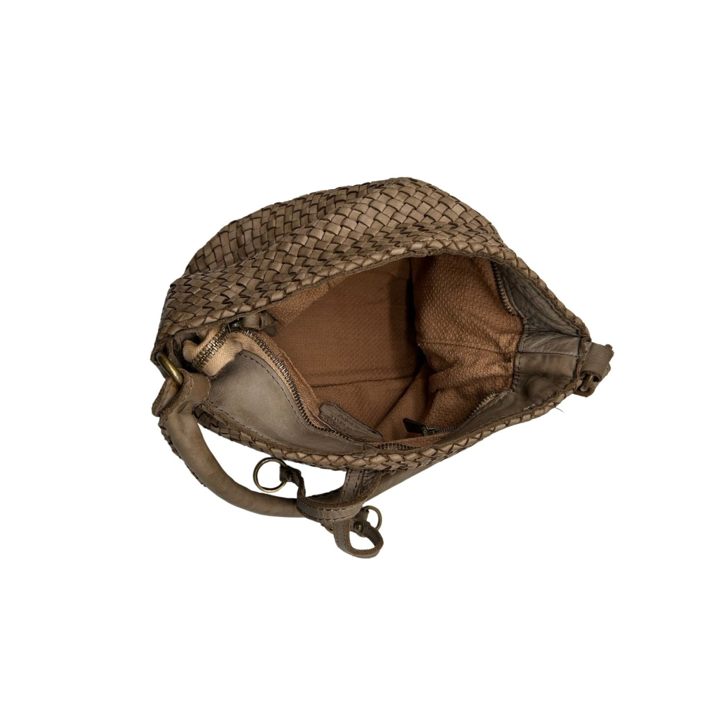 SAC CUIR WASHED PT BRGITTE TAUPE