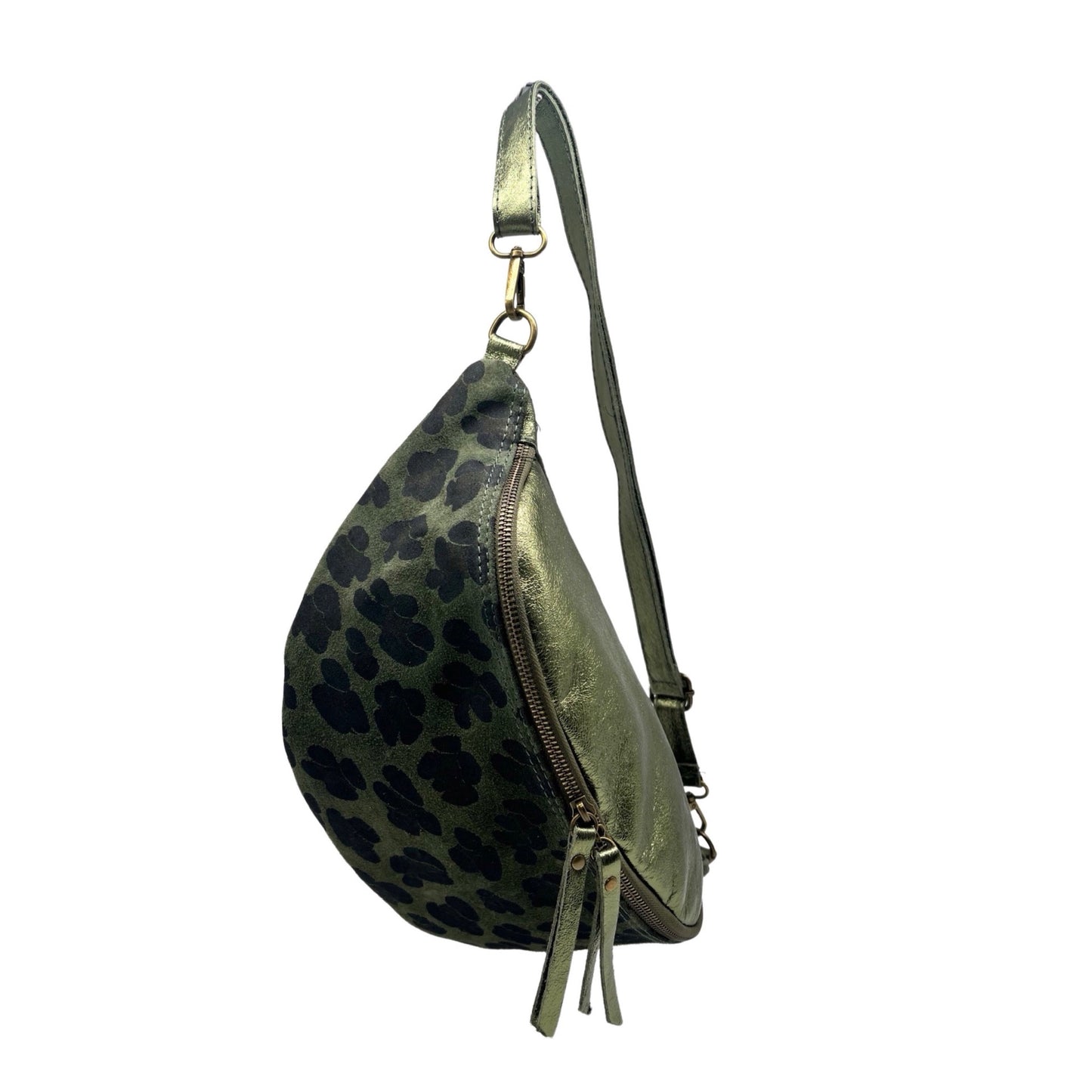 Grand Sac Banane en Cuir Léopard