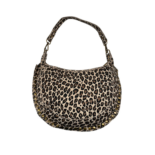 SAC EPAULE CUIR  LEOPARD CLOUDINE