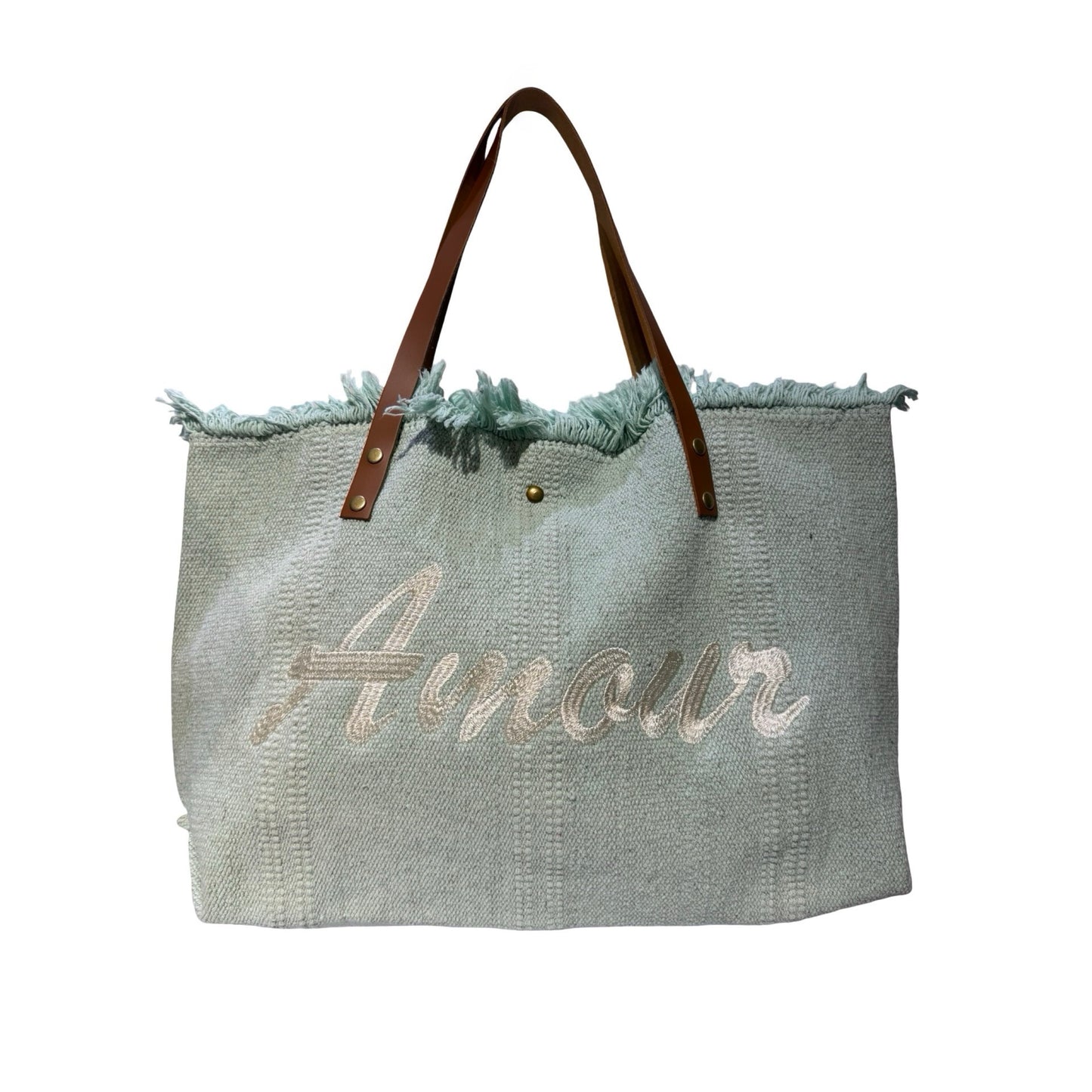 SAC COTTON GARNI CUIR AMOUR