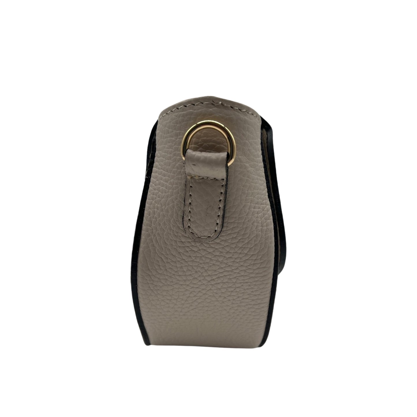 Umhängetasche Madelena aus beigem genarbtem Leder