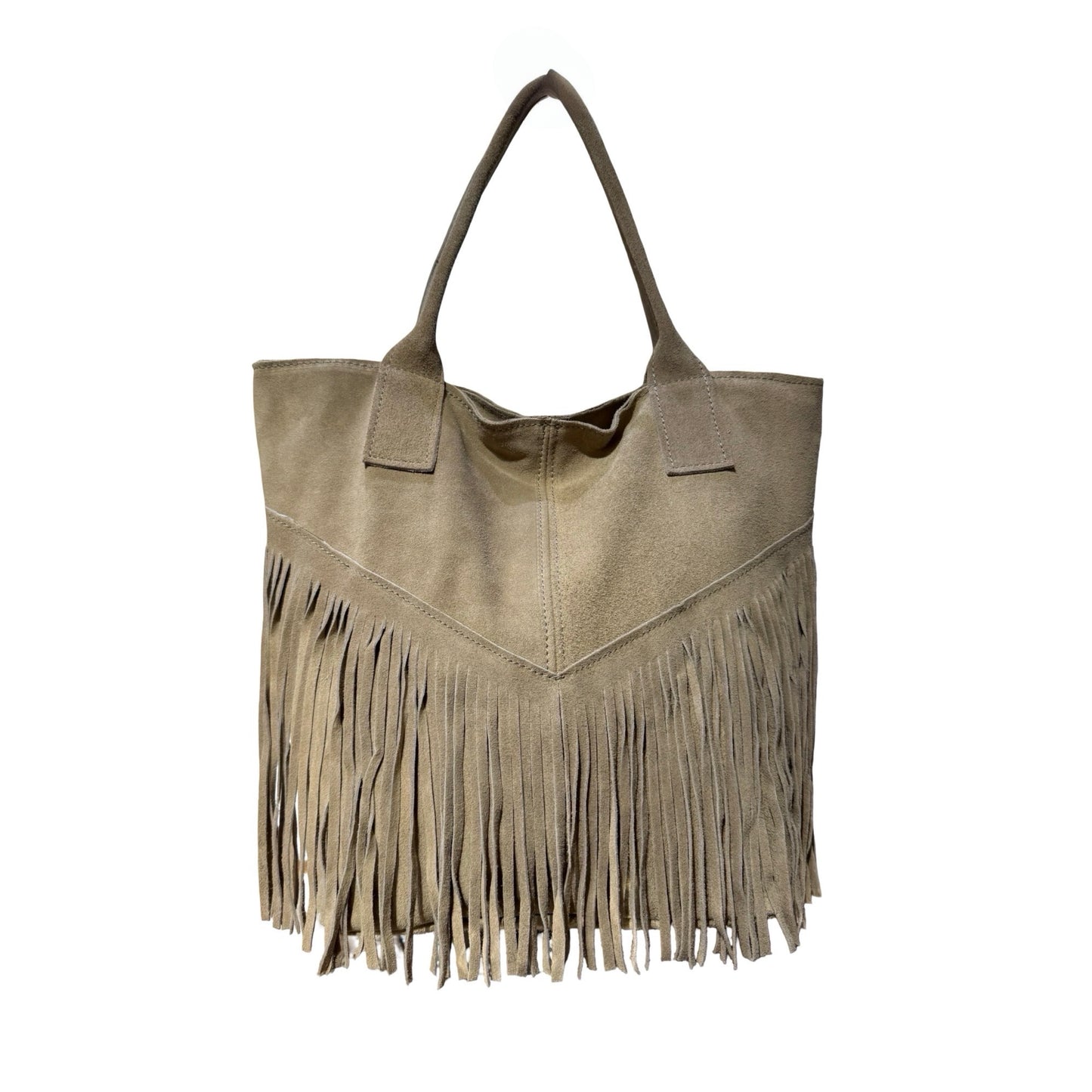 SAC A EPAULE CUIR SUEDE FRANGE SIERRA