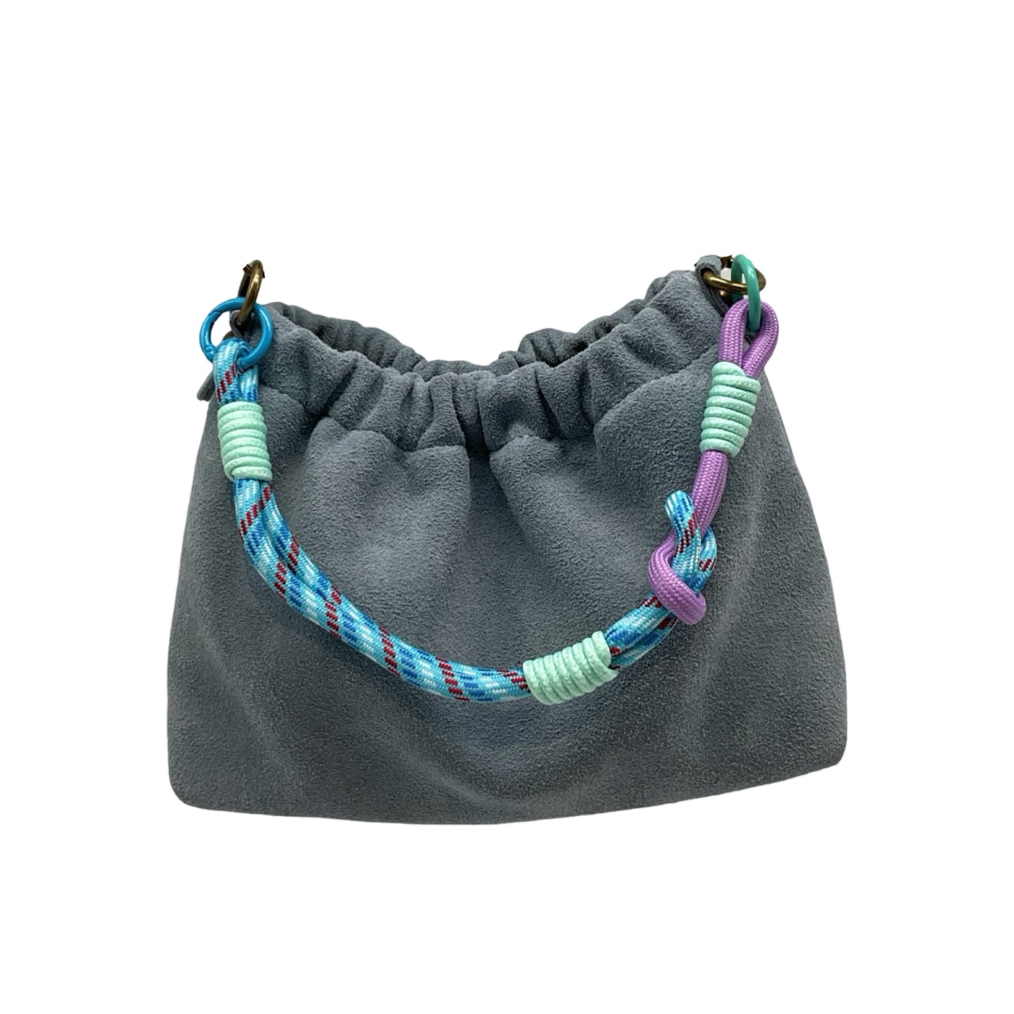 SAC DOUBLE BANDOULIERE CUIR SUEDE PLISSA