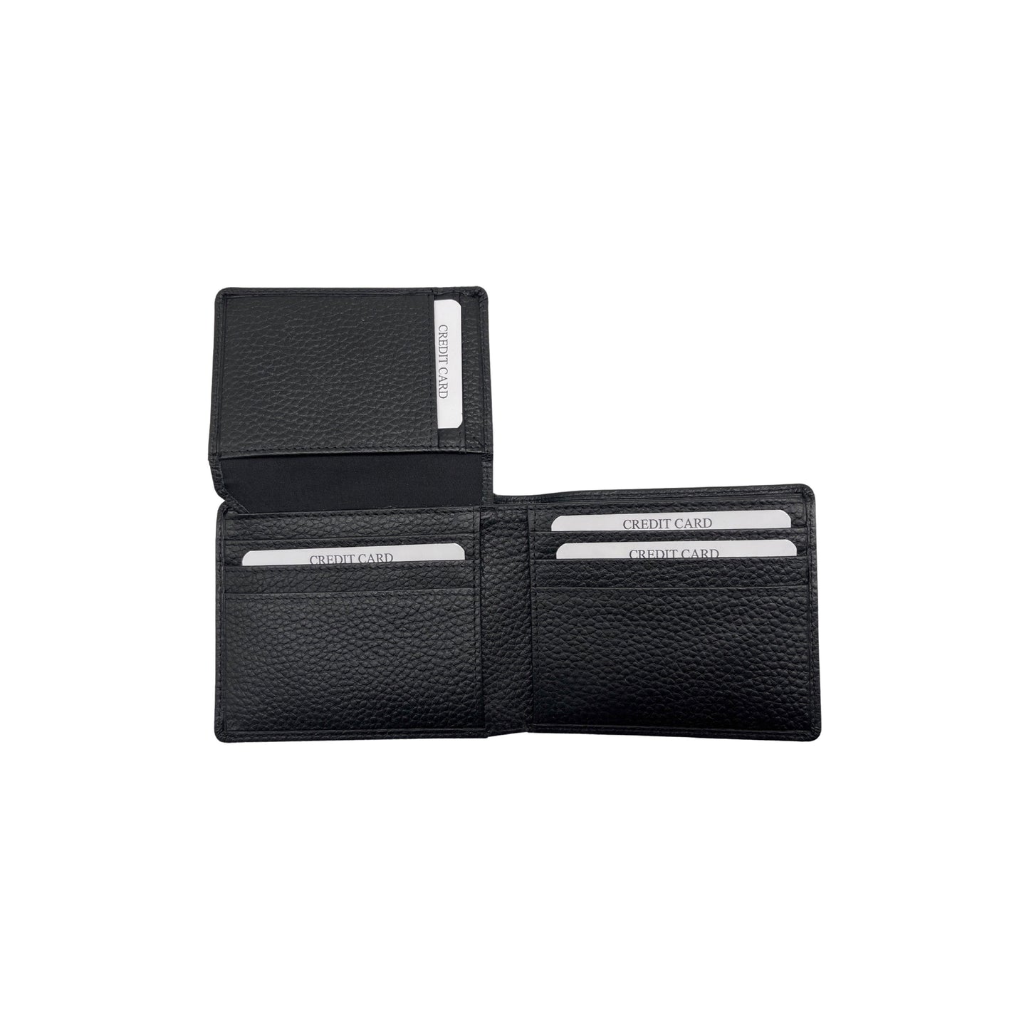 PORTE FEUILLE CUIR GRAINE THEO NOIR