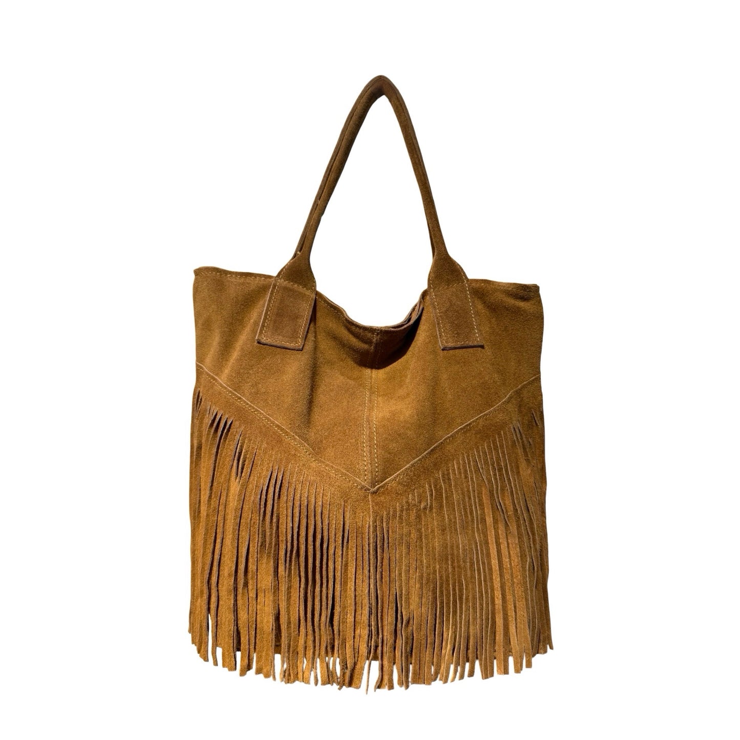 SAC A EPAULE CUIR SUEDE FRANGE SIERRA