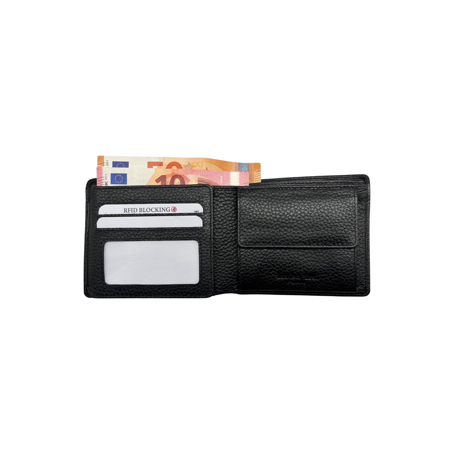 PORTE FEUILLE CUIR GRAINE NATHAN NOIR