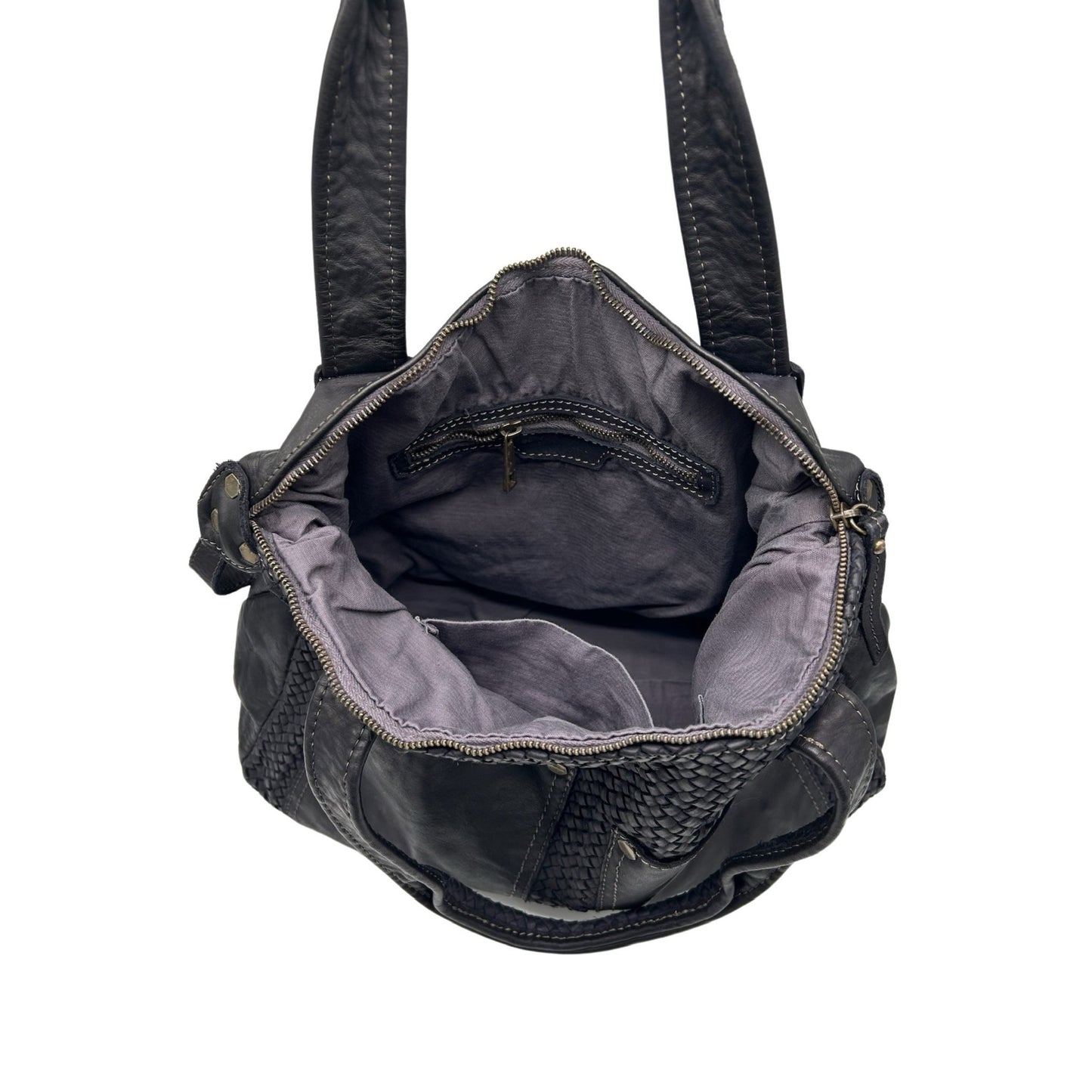 GRAND SAC EPAULE 2 POCHE CUIR WASHED TAMARA