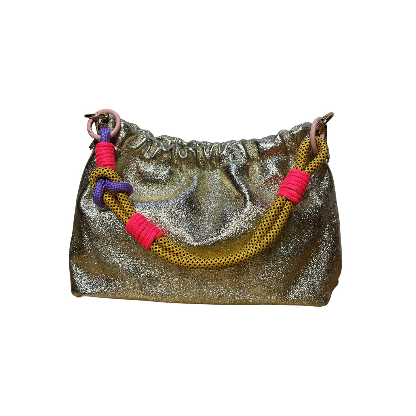 SAC DOUBLE BANDOULIERE CUIR IRISE PLISSA