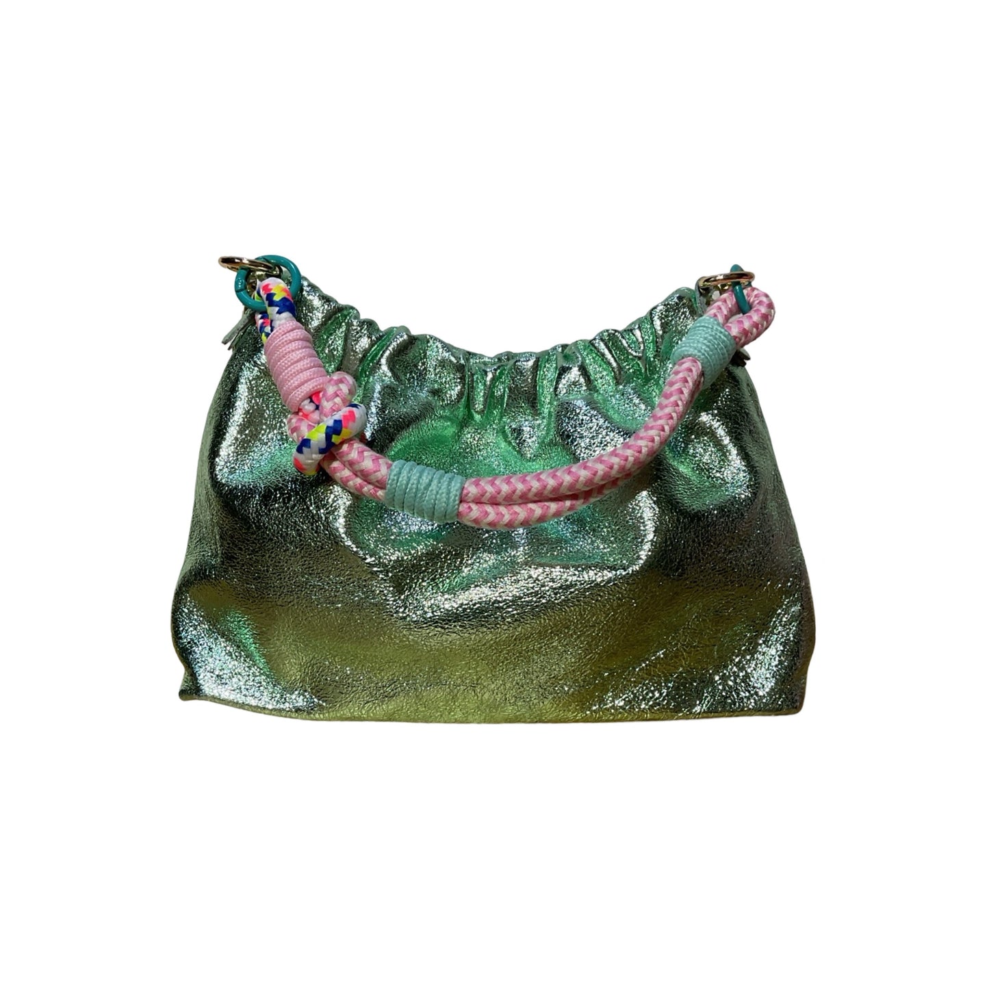 SAC DOUBLE BANDOULIERE CUIR IRISE PLISSA