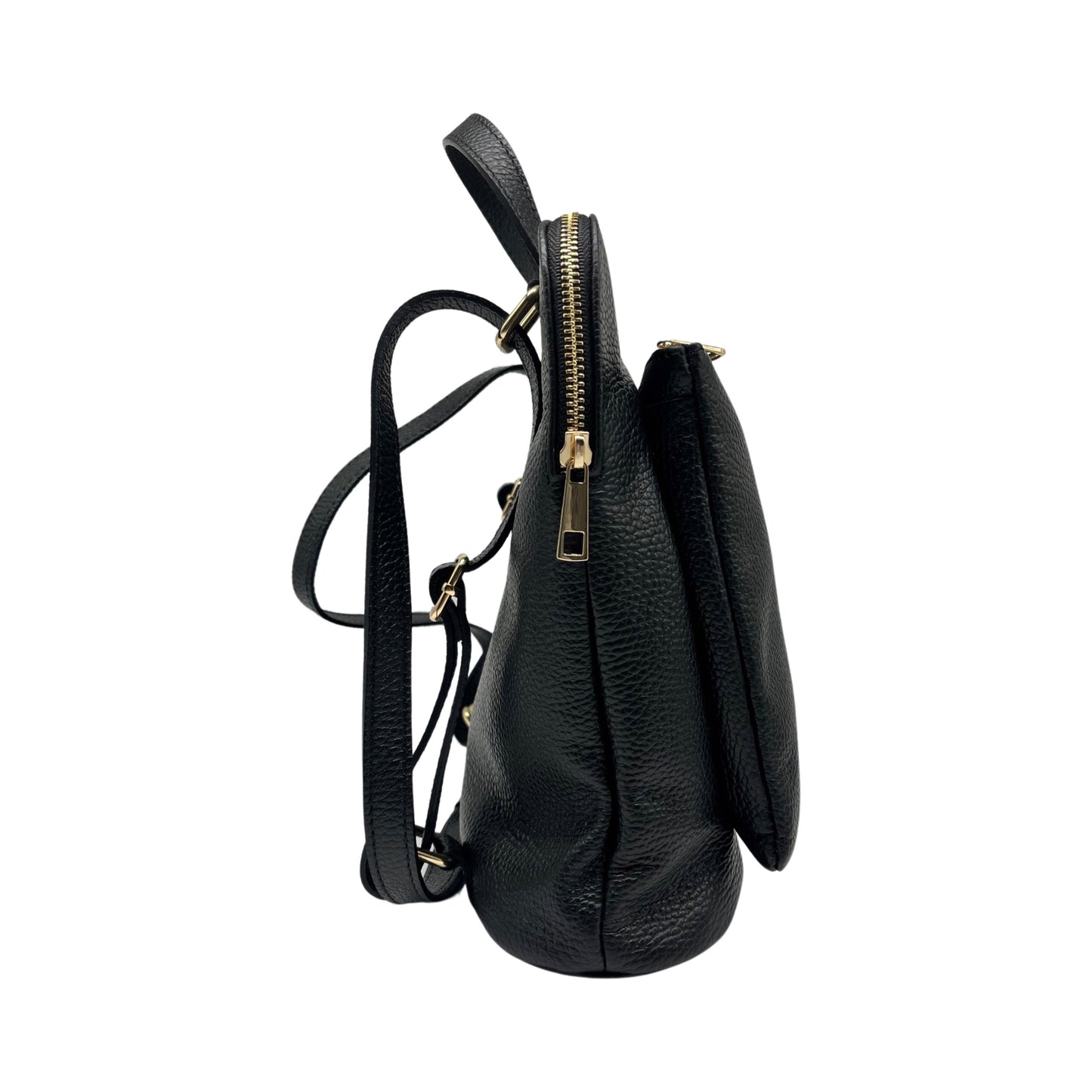 RUCKSACK CRISTINA AUS genarbtem Leder SCHWARZ
