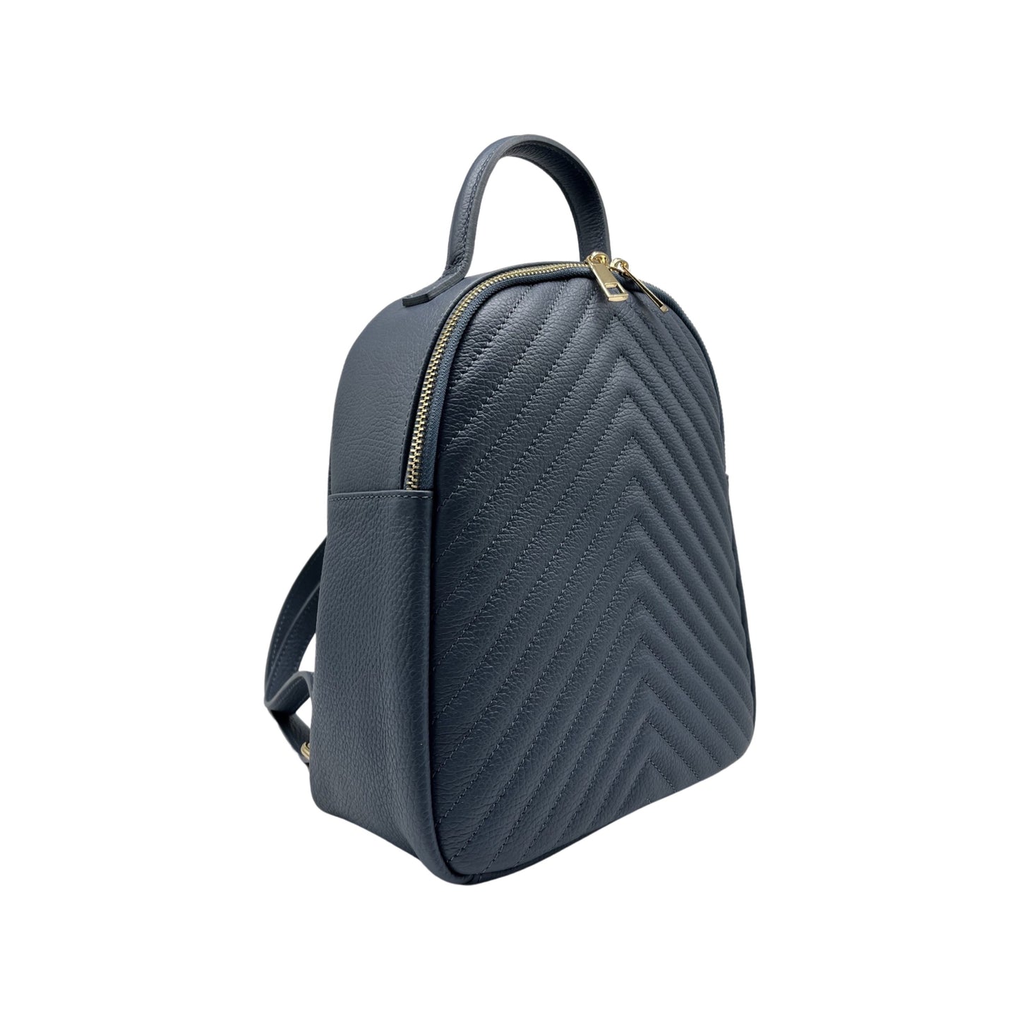 VALERIE BLAUER RUCKSACK AUS genarbtem Leder