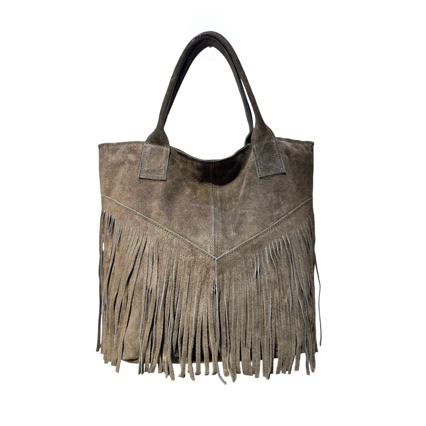 SAC A EPAULE CUIR SUEDE FRANGE SIERRA
