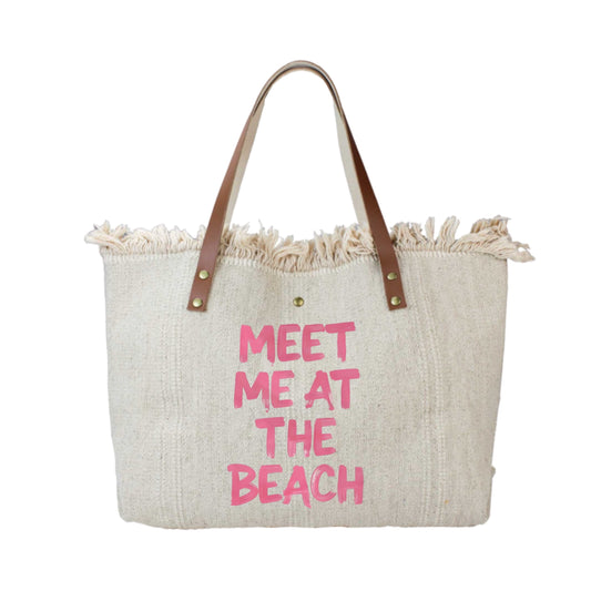 SAC COTTON GARNI CUIR MEET ME AT THE BEACH