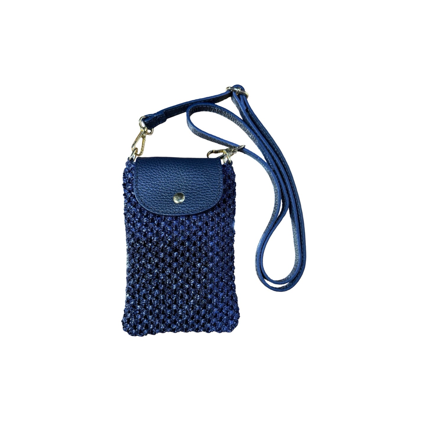 SAC TELEPHONE RAPHIA LARGE GARNI CUIR