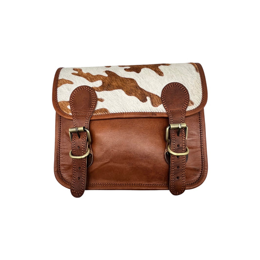 UMHÄNGETASCHE AUS STEINLEDER MIT KUH-FINISH