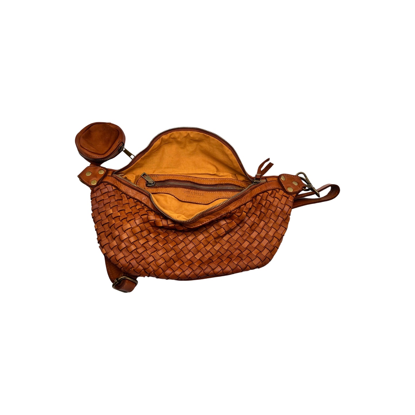 GÜRTELTASCHE AUS GEWASCHTEM AMBRA-KAMELEDER