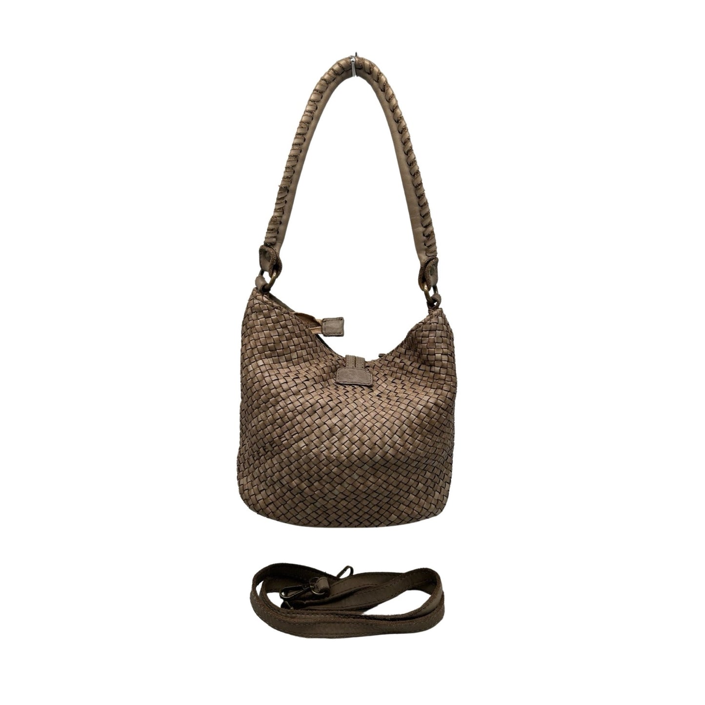 SAC CUIR WASHED PT BRGITTE TAUPE