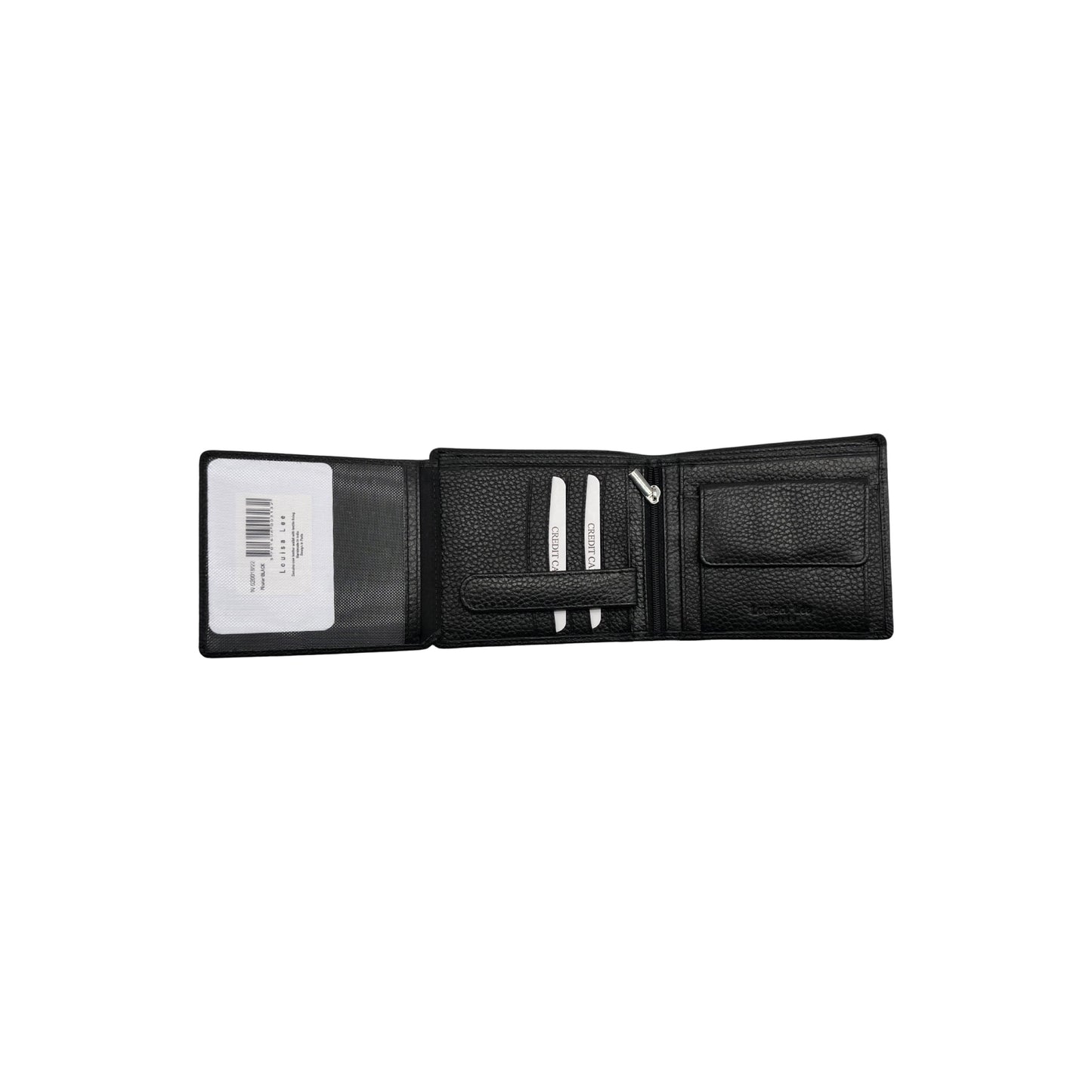 PORTE FEUILLE ITALIENNE CUIR GRAINE MATHIS NOIR
