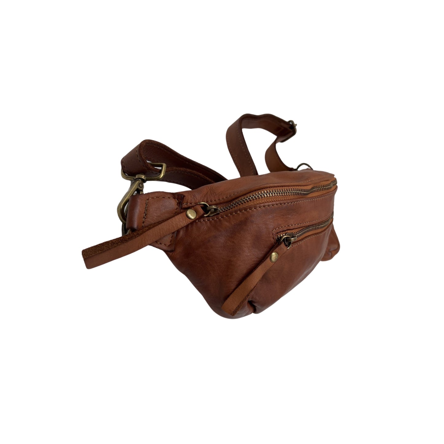 GIULIA S GÜRTELTASCHE AUS GEWASCHTEM KAMELLEDER