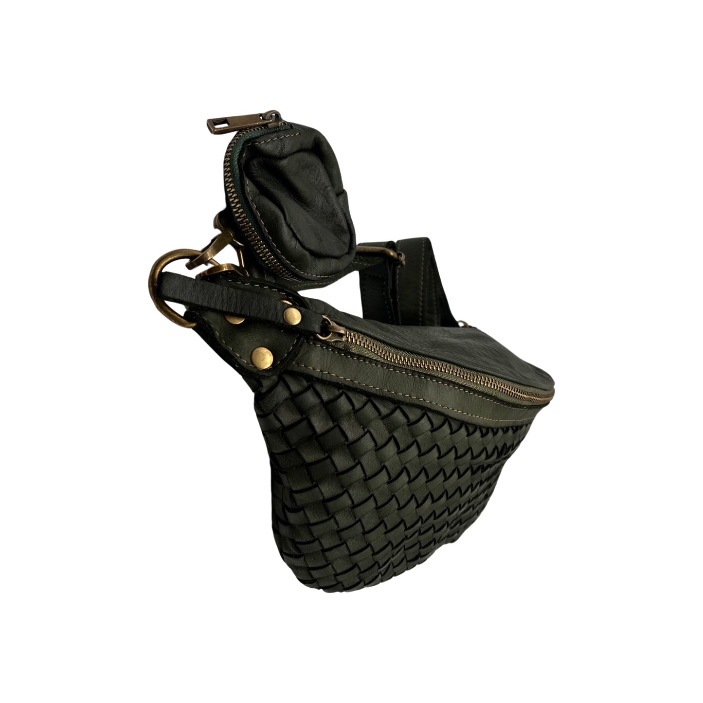 GRÜNE AMBRA-GÜRTELTASCHE AUS GEWASCHTEM LEDER