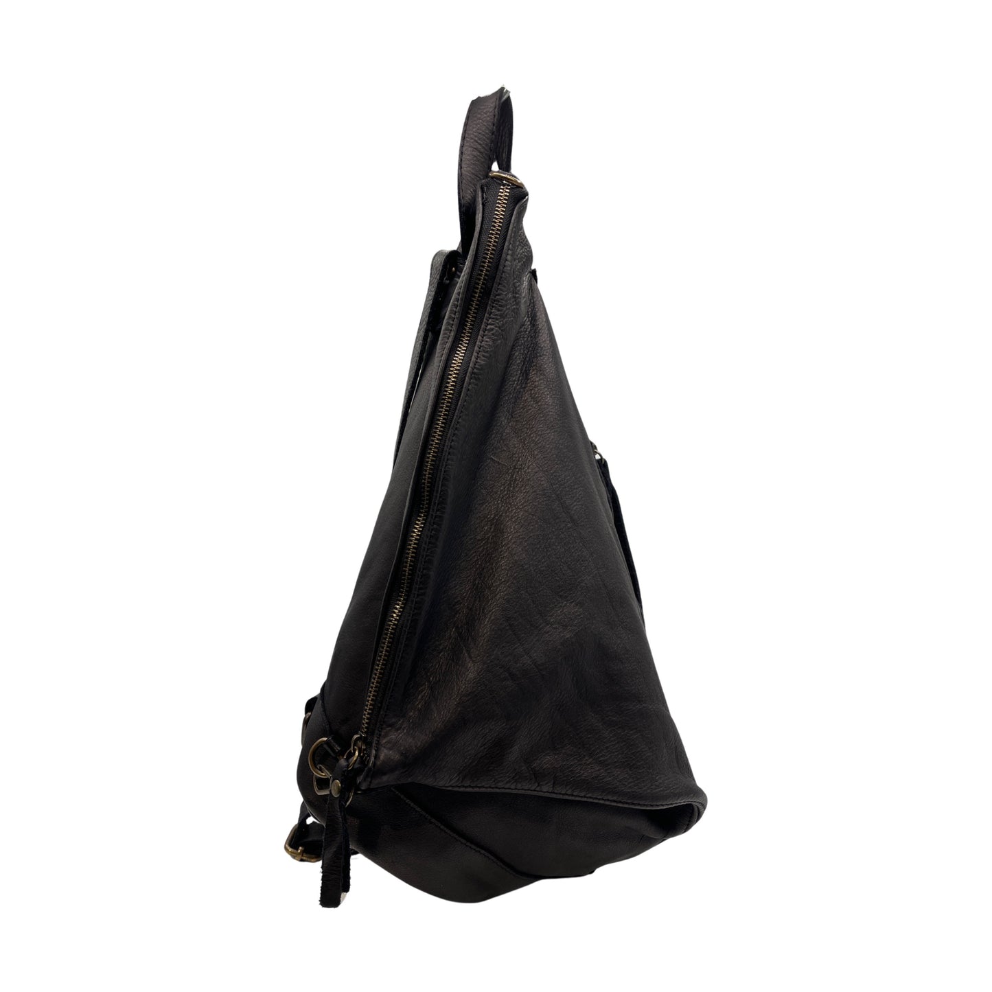 RUCKSACK EMILIE AUS SCHWARZEM WASCHLEDER