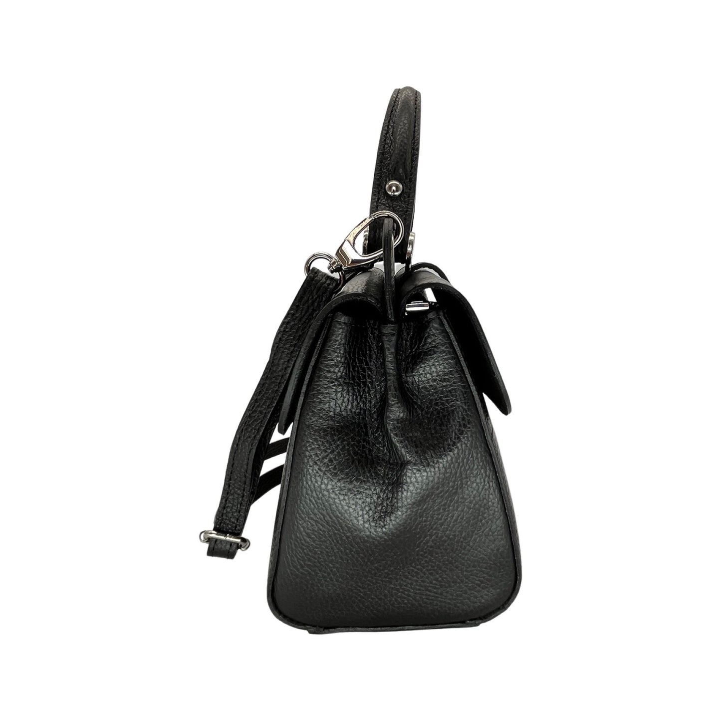 LAURAY GRAINED LEATHER HAND BAG BLACK
