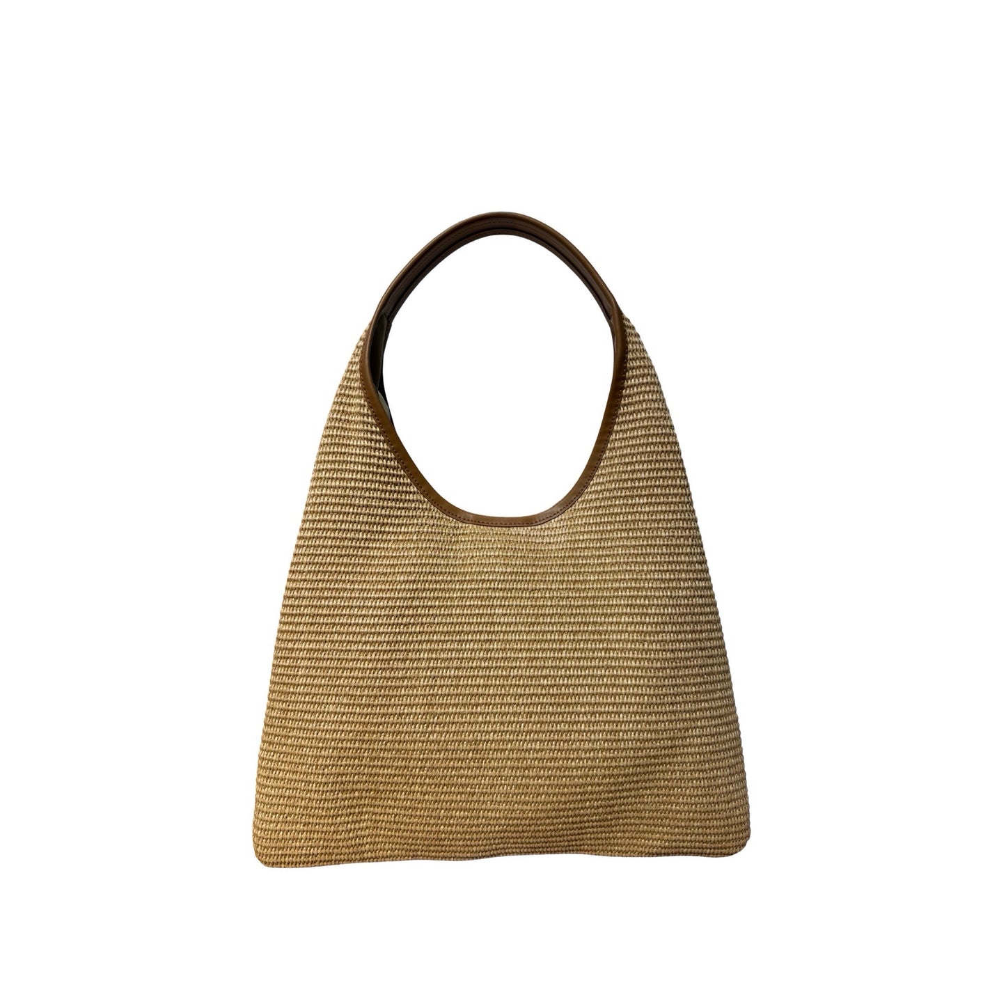 SAC EPAULE RAPHIA GARNI CUIR