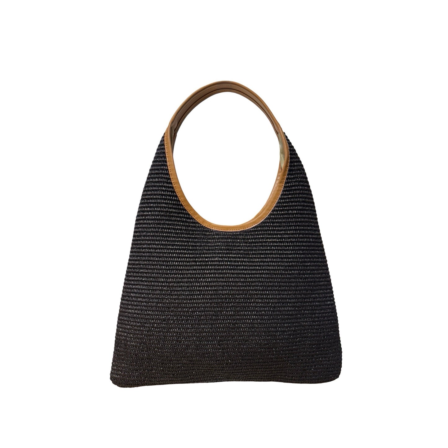 SAC EPAULE RAPHIA GARNI CUIR