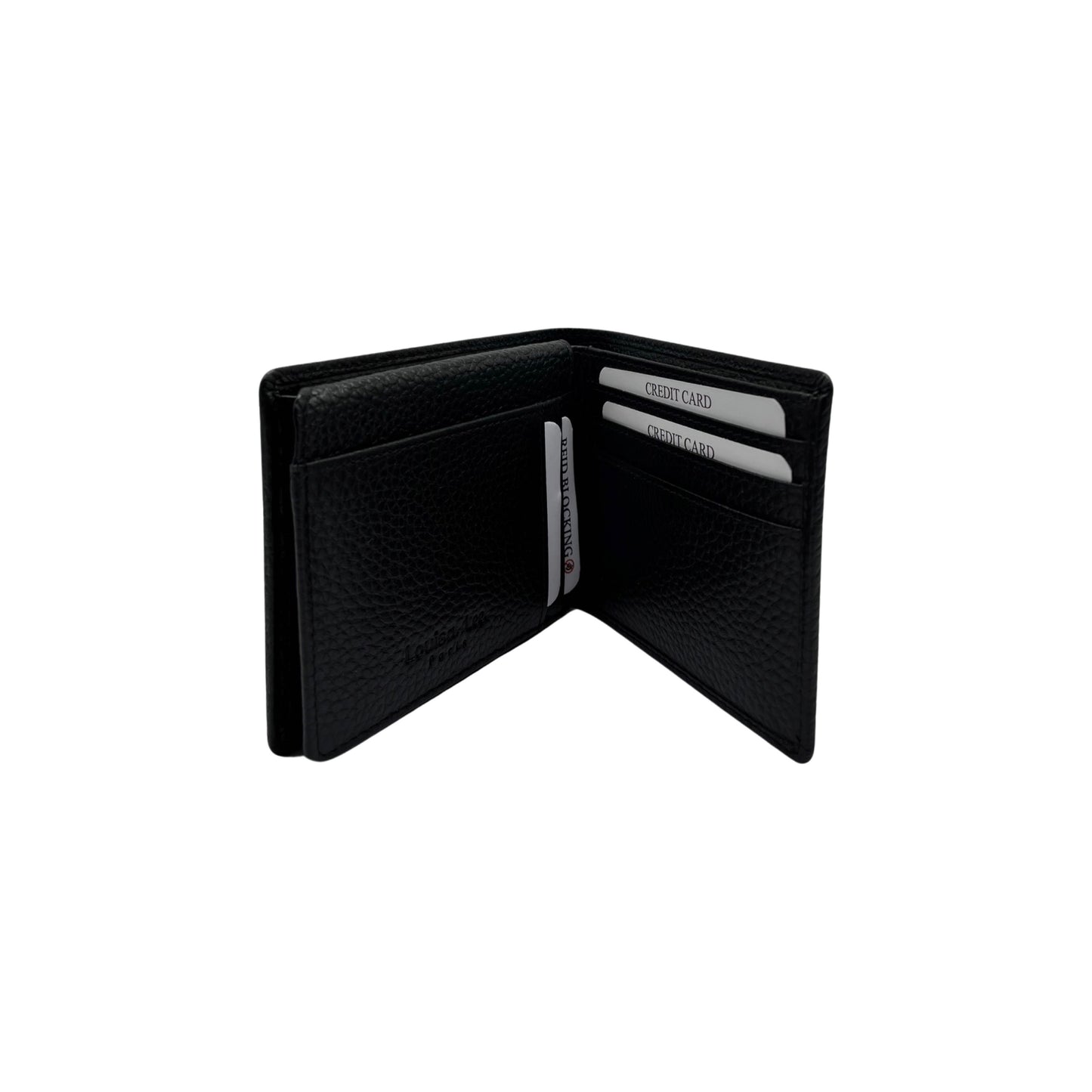 PORTE FEUILLE CUIR GRAINE THEO NOIR