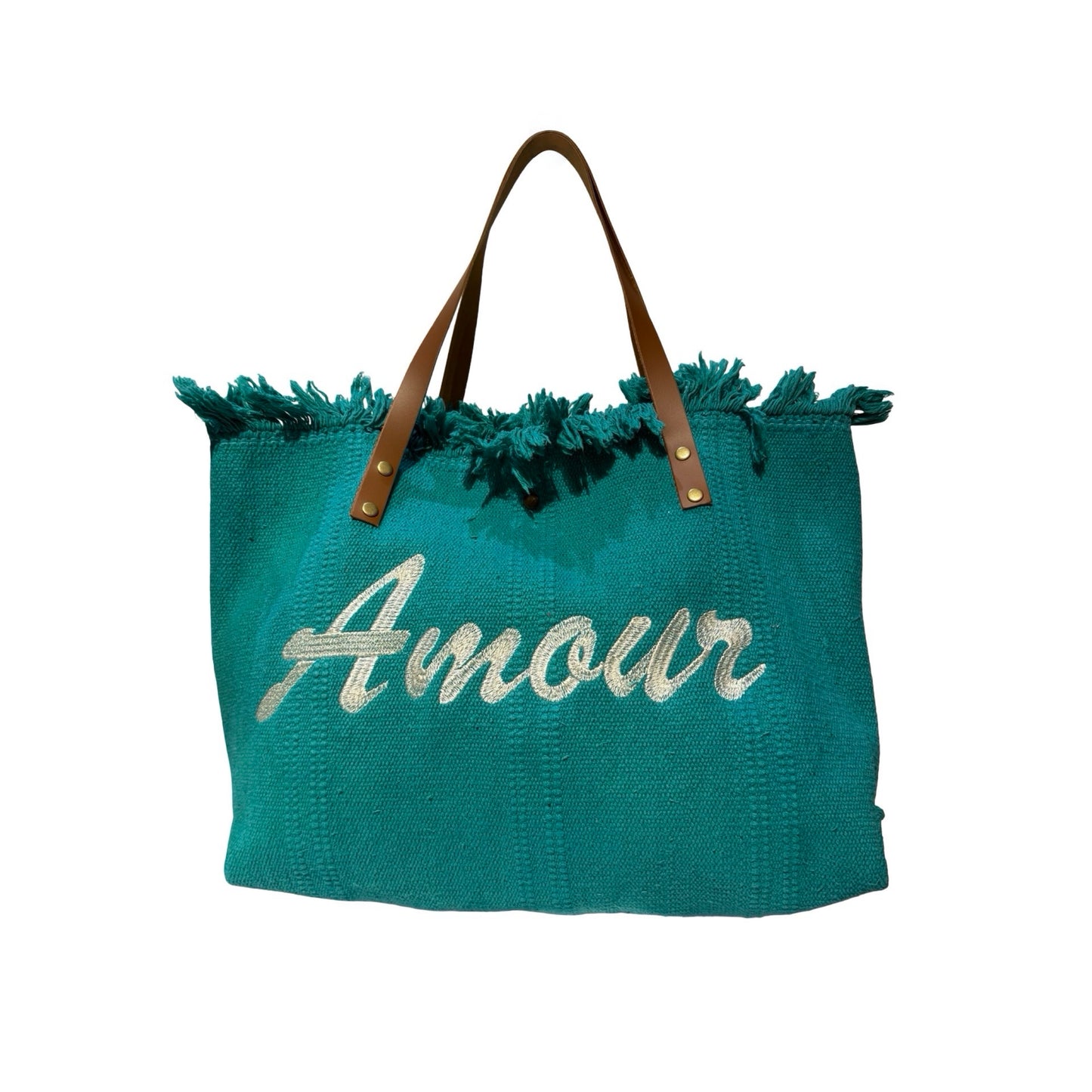 SAC COTTON GARNI CUIR AMOUR