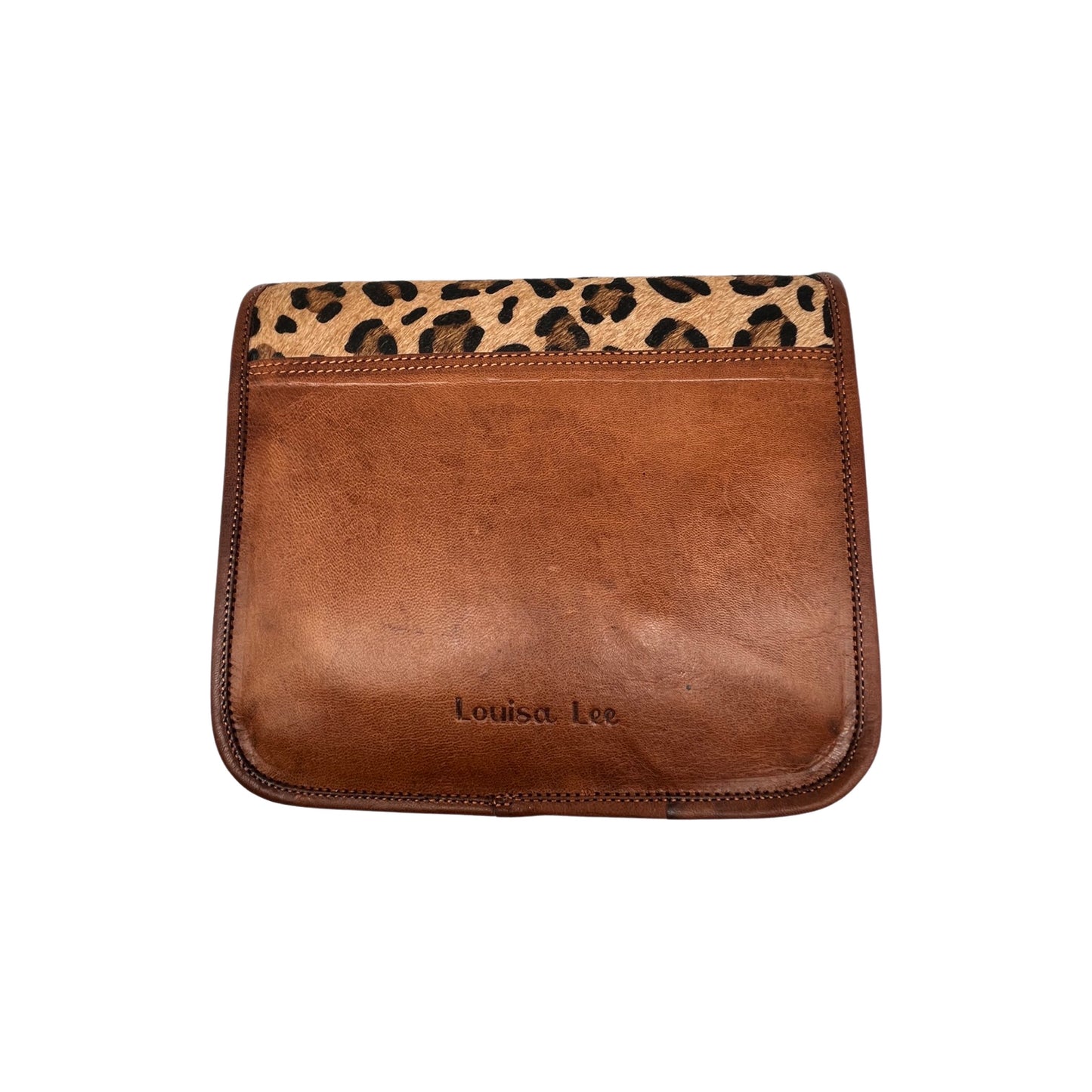 UMHÄNGETASCHE AUS LEDER MIT LEOPARDENFINISH UND STEIN