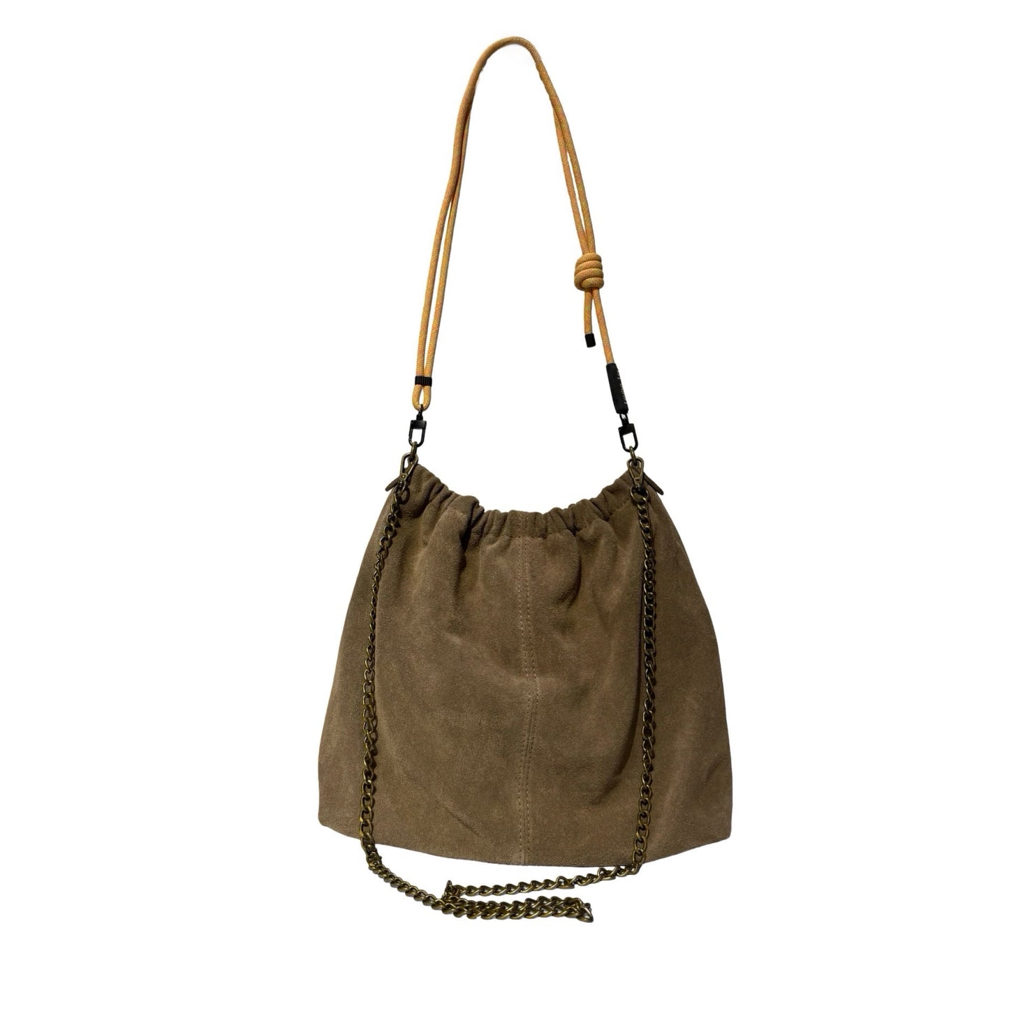 SAC BANDOULIERE CUIR SUEDE PLISSA LARGE