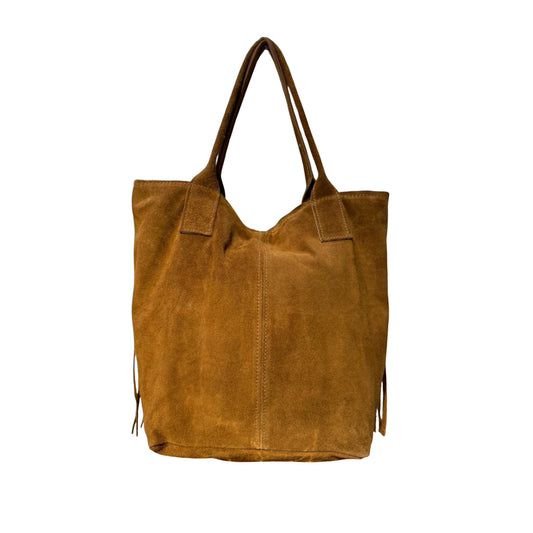 SAC A EPAULE CUIR SUEDE FRANGE SIERRA