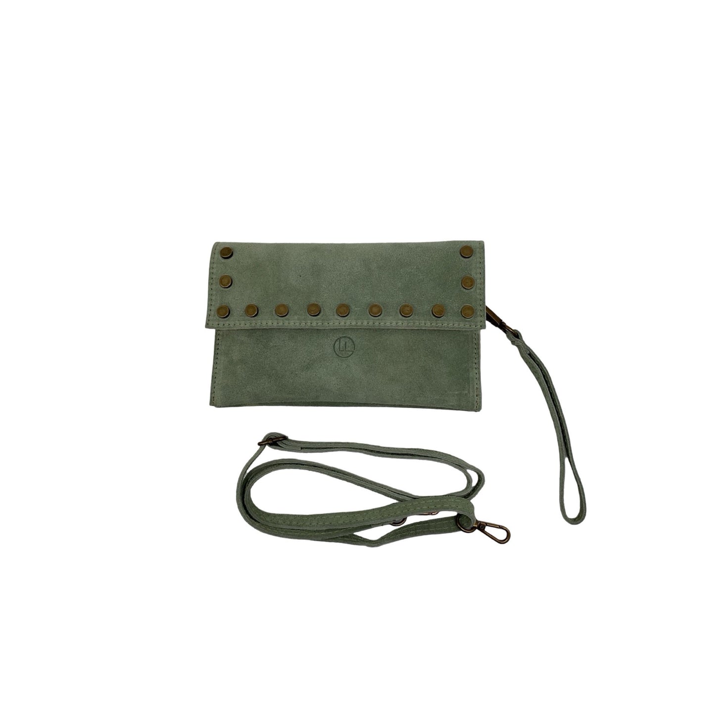 POCHETTE CLOUTE CUIR SUEDE