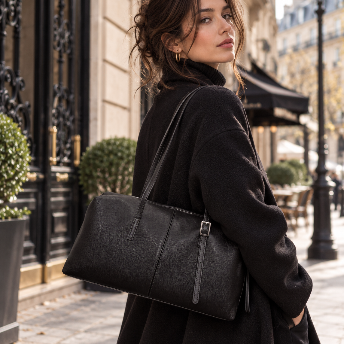 Sac porté épaule en cuir souple Reine