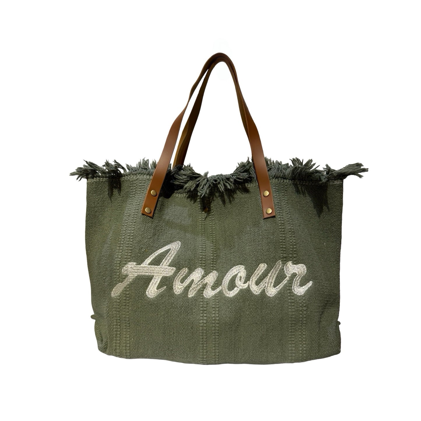 SAC COTTON GARNI CUIR AMOUR