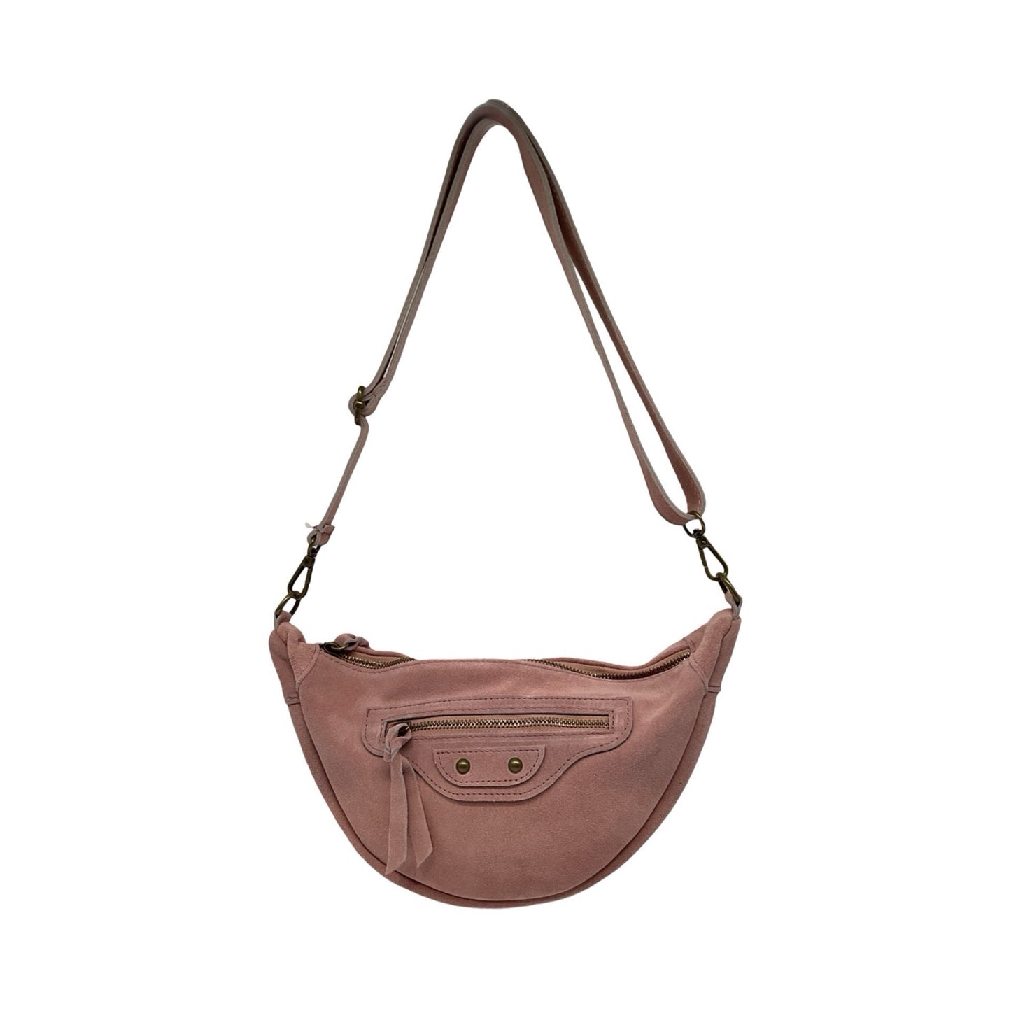 SAC FORME BANANE CUIR SUEDE ROXANA