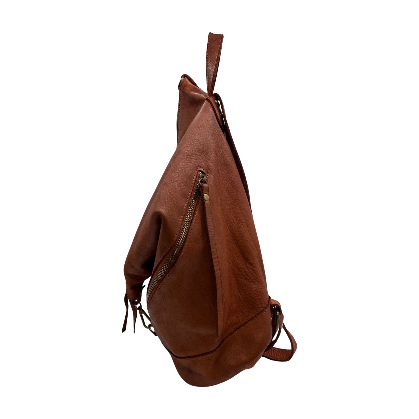 RUCKSACK EMILIE COGNAC AUS GEWASCHTEM LEDER