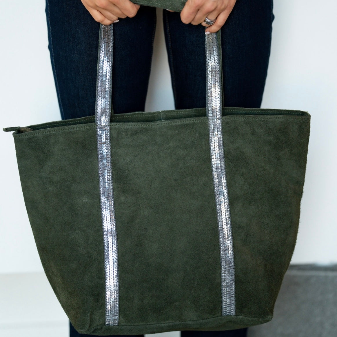 SAC SHOPPING SUEDE STRASS